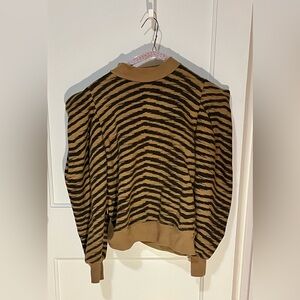 Agolde Tan and Black Patterned Crewneck Sweatshirt
